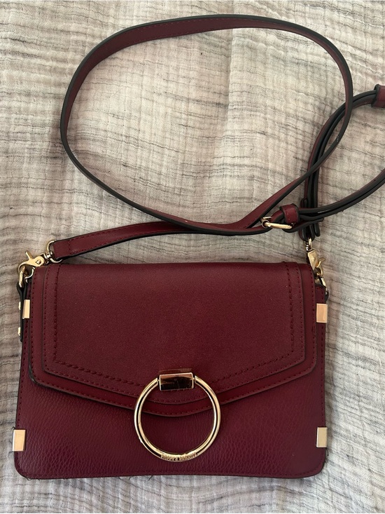Poppy & Peonies Handbags - Poppy & Peonies Women’s Burgundy Crossbody Bag with Gold Ring Accent